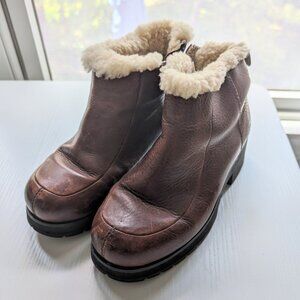 Shearling and Leather Ugg Boots